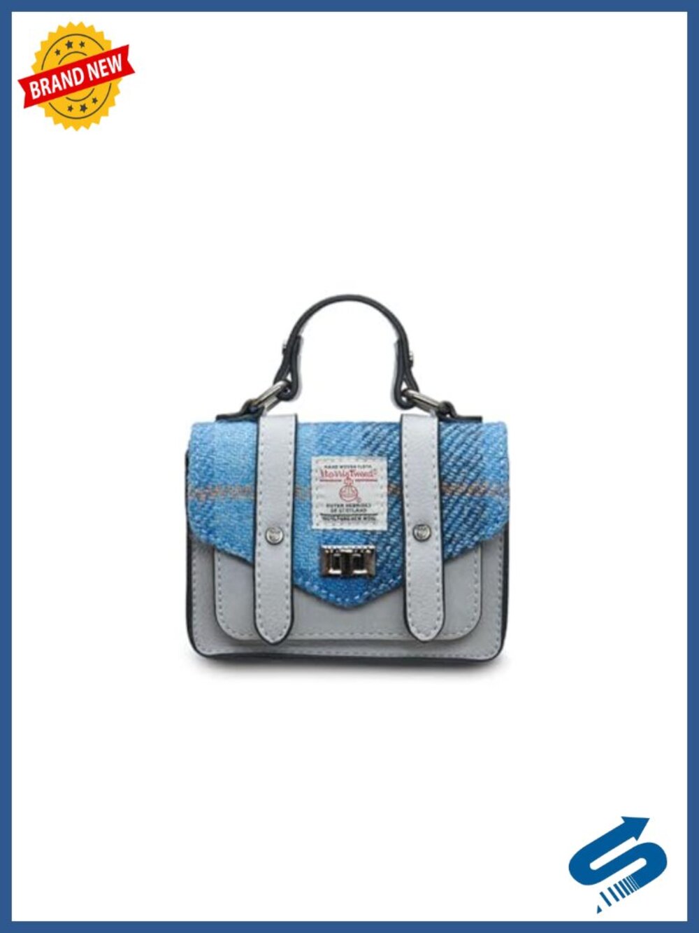 Harris Tweed Satchel Mini Crossbody Bag Women's Wool Purse